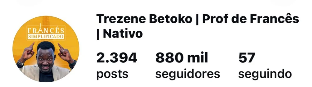 Perfil do Instagram com 880 mil seguidores