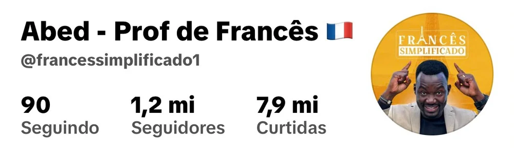 Perfil do TikTok @francessimplificado1 com 1,2 milhão de seguidores